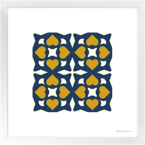 Framed Art Print 4x4 Marvila - AzulAmarelo | Prints by Alzuleycha