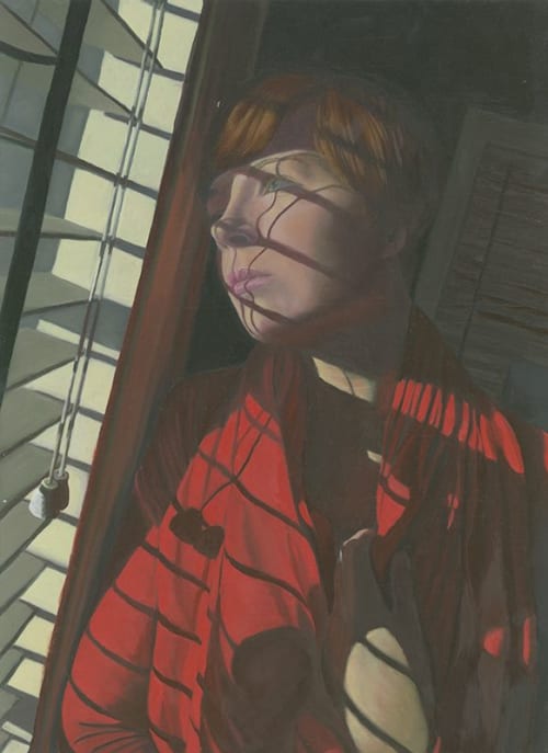 Self-Portrait "Waiting on inspiration" | Paintings by Margaux Rae Illustrator