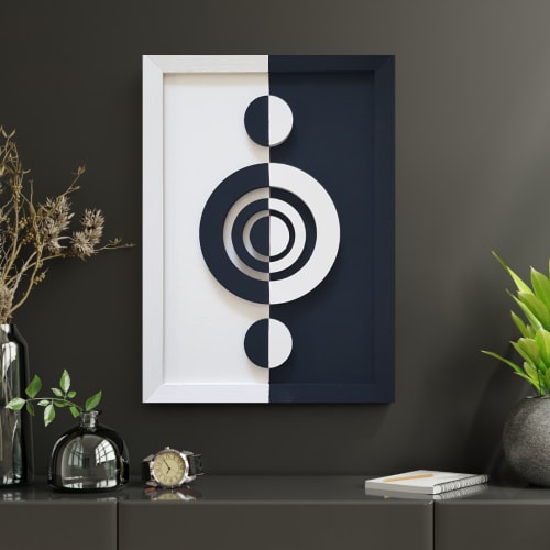 Modern Wood Wall Art, Black and White Wall Decor | Sculptures by Sarmal Design
