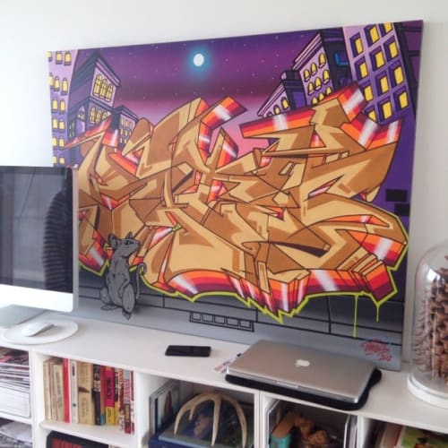 Mouse Graffiti on Canvas | Paintings by Bates