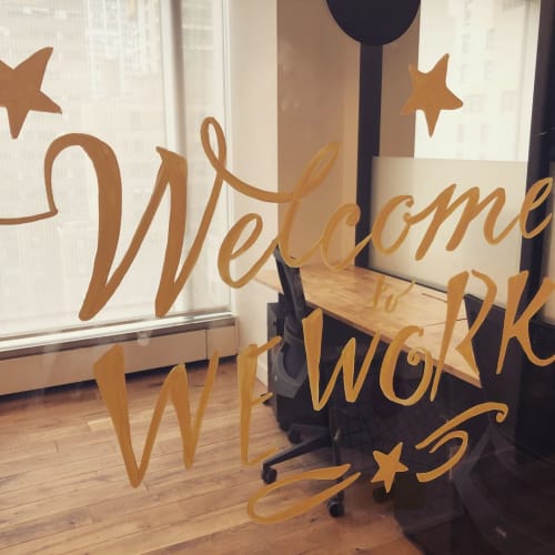 Welcome Sign | Signage by Lesley Johnson | WeWork in New York