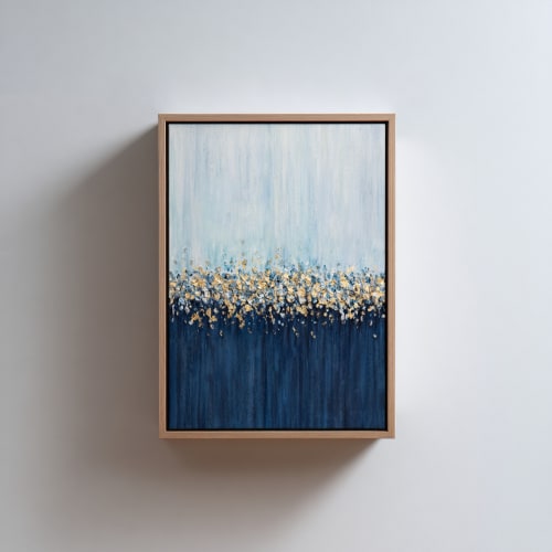 Gold and Blue Textured painting | Oil And Acrylic Painting in Paintings by Berezart