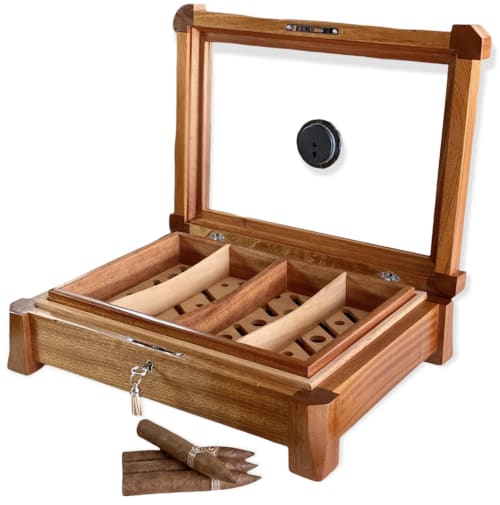 Artisan Cigar Humidor: Handcrafted Elegance for 50 Cigars | Decorative Objects by Wolfkill Woodwork