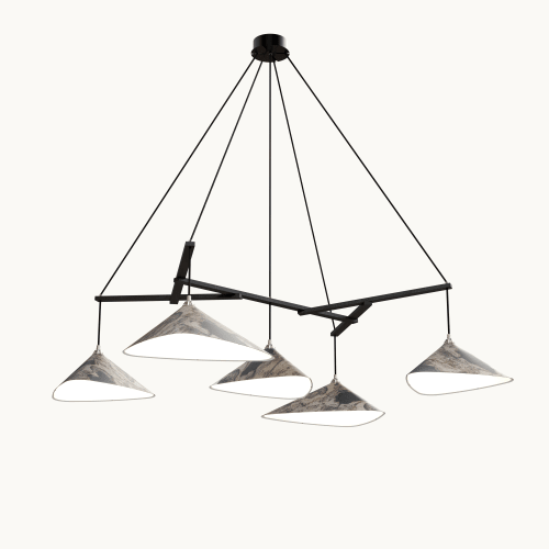 Emily Group of Five Pendant Light Oxid | Chandeliers by MOSS Objects