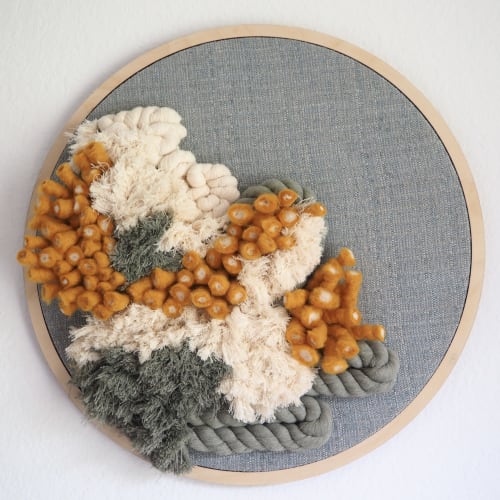 Reef | Embroidery in Wall Hangings by Woventimes by Alejandra Franco