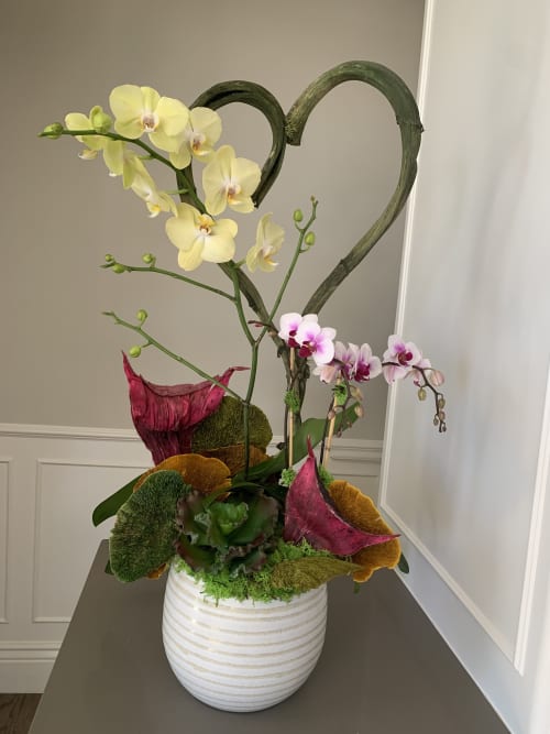 Silk Butterfly Orchid Flower Arrangement by Fleurina Designs