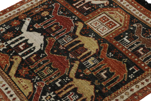 Rug & Kilim’s Tribal rug in Black with Red, Gold-Brown | Rugs by Rug and Kilim