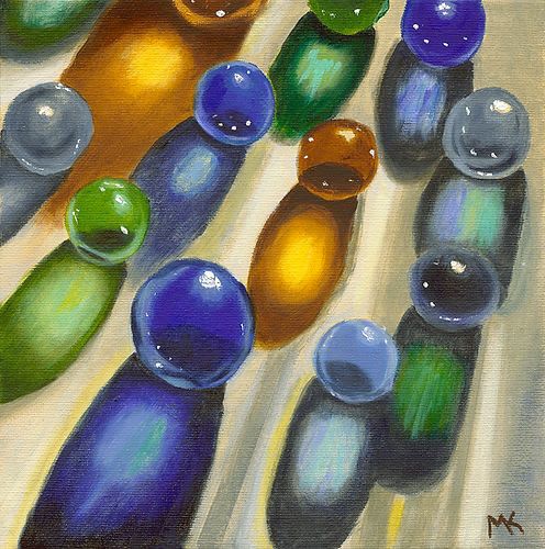 Glass Marbles - Vibrant Giclée Print | Paintings by Michelle Keib Art