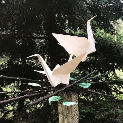 Nesting Pair | Public Sculptures by KevinBoxStudio. | Cape Fear Botanical Garden in Fayetteville