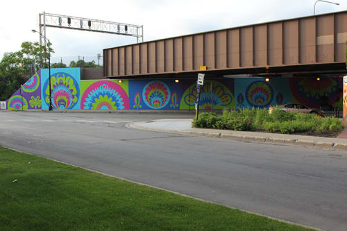 CrossCuts Mural | Street Murals by Tony Passero | 3640 West Addison Street, Chicago, IL in Chicago