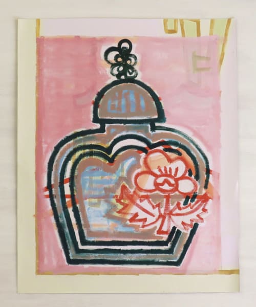 Pot with plum | Oil And Acrylic Painting in Paintings by Hikaru O