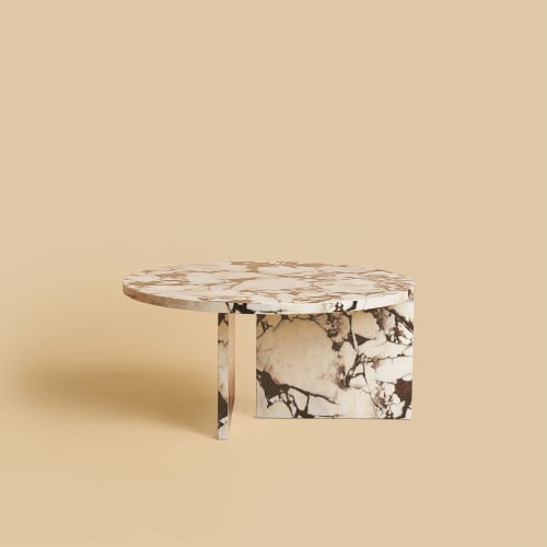 Round Coffee Table in Calacatta Viola Marble - HASHI by Leba | Tables by Lebanto