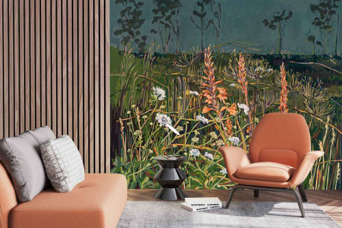 Watsonia and Scabiosa: Abundance | Wall Treatments by Cara Saven Wall Design