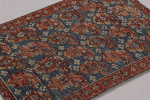 Rug & Kilim’s Zeychour Rug in Deep Red and Blue Florals | Area Rug in Rugs by Rug and Kilim