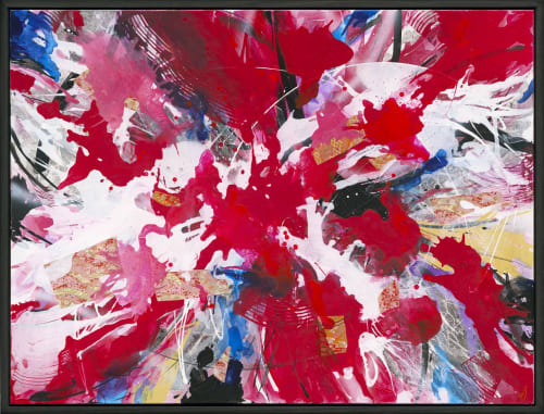 Ruby Blossoms | Mixed Media by Shazia Imran