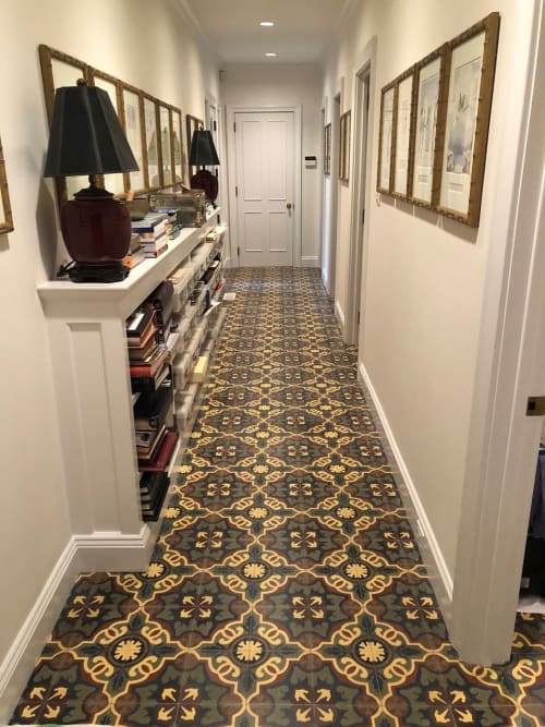 MARINA HALE NAVY CEMENT TILE | Tiles by Amethyst Artisan
