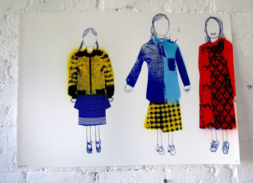 Three Girls and a Dove | Paintings by Adam Hemuss