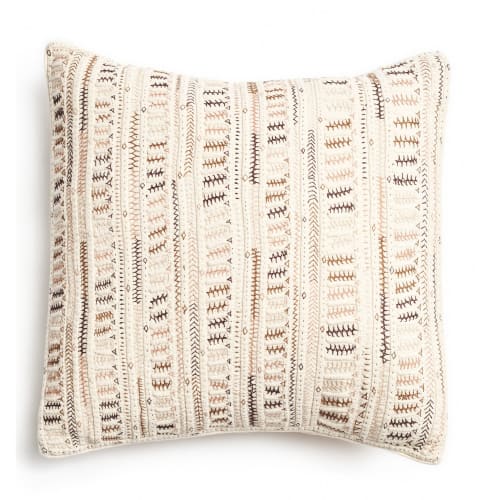 Dahli Brown Hand Embroidered Pillow | Pillows by Studio Variously