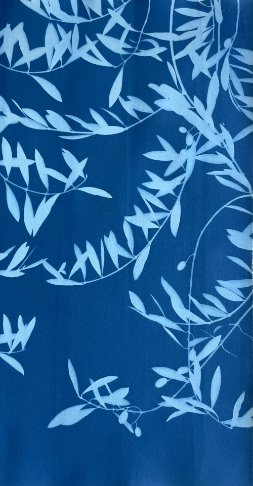 Blue Olive: 30 x 16 in. original cyanotype | Paintings by Christine So