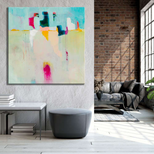 Awakenings #1 Large square abstract art painting print | Paintings by Sarina Diakos Art | Chubb Insurance Australia Limited in Sydney