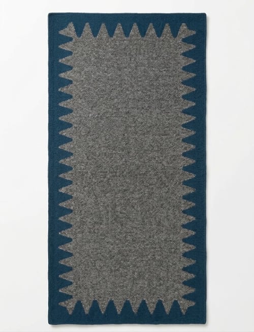 Handwoven Woolen Gray Runner Rug | Rugs by Evergreen Carpets