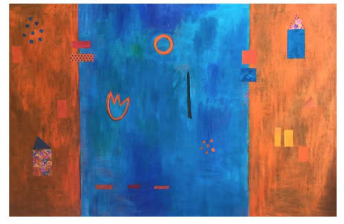 Orange Tulip, Blue Sky | Oil And Acrylic Painting in Paintings by Pam (Pamela) Smilow
