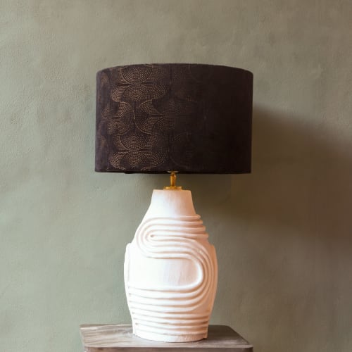 Iggy hand crafted ceramic lamp base in white stoneware | Table Lamp in Lamps by Ingrid Vermulst by Studio Wild Orange