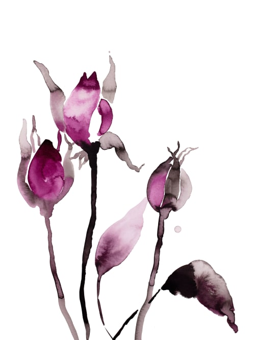 Rose Study No. 63 : Original Ink Painting | Paintings by Elizabeth Becker