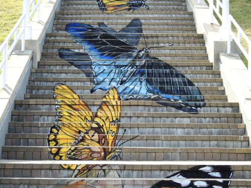 Butterfly stairs | Public Art by Anat Ronen