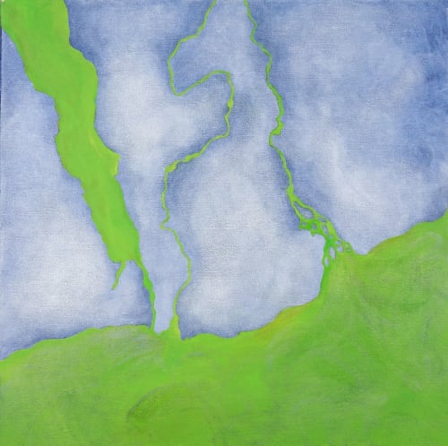 "Two Rivers By the Sea, By the Sea" | Oil And Acrylic Painting in Paintings by Lynn Benson