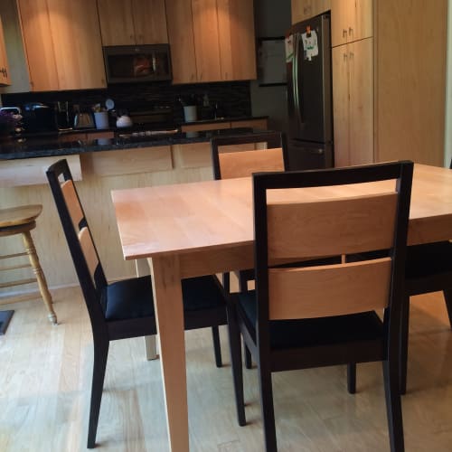 Natural Maple and Black Dining Set | Tables by GlessBoards