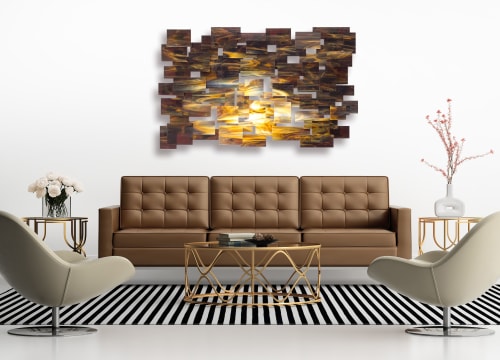 "Cosmos" Glass and Metal Wall Art Sculpture | Wall Sculpture in Wall Hangings by Karo Studios