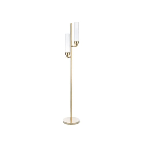 Canneté double light brass floor lamp | Lamps by Bronzetto