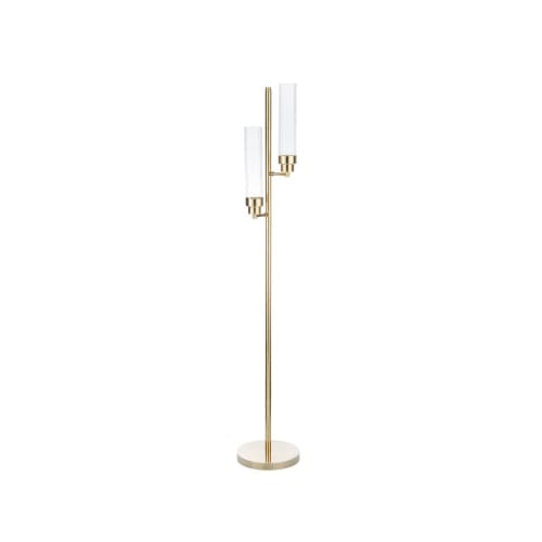 Canneté double light brass floor lamp | Lamps by Bronzetto
