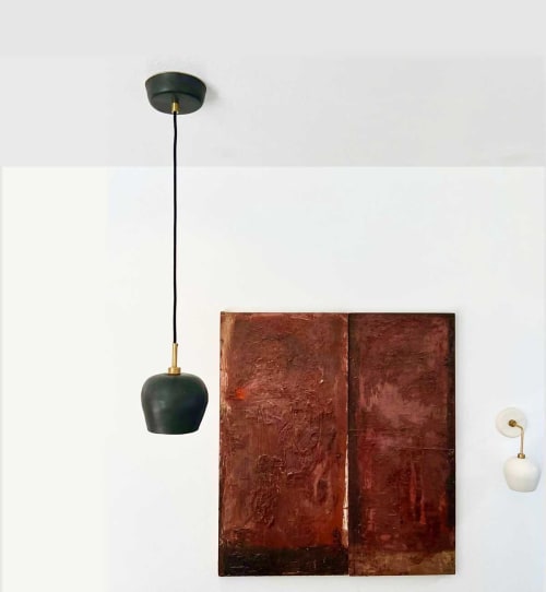 Tapered Sphere Hanging Light in Charcoal | Pendants by Alex Marshall Studios
