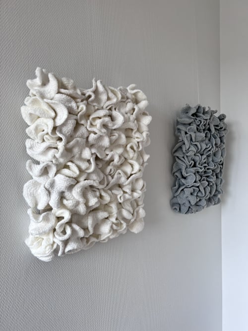 DIPTYCH "FOLIAGE" woven wall hanging large macrame tapestry | Wall Hangings by Anna Baranova Art