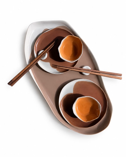 Earth Tones Sushi Set — 38 cm | Platter in Serveware by Pottery & Poetry