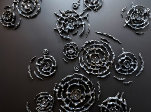 Ceramic Wall Sculpture, 55 Pieces Set, Platinum Finish | Sculptures by SevaCeramics | Mandalay Bay Convention Center in Las Vegas