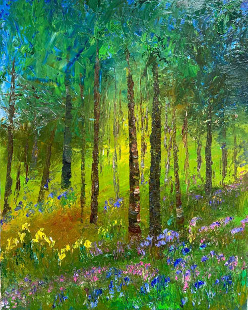 Forest Light | Oil And Acrylic Painting in Paintings by Checa Art