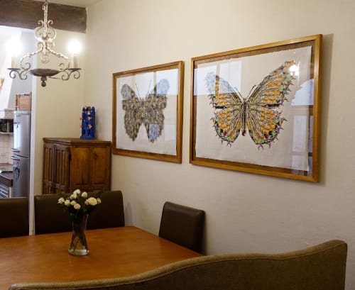 Butterfly "Digitally Embroidered" Art prints | Prints by Ri Anderson