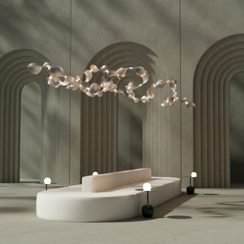 Dune 20 Curve in Metallic Tones Pendant Light | Chandeliers by MOSS Objects