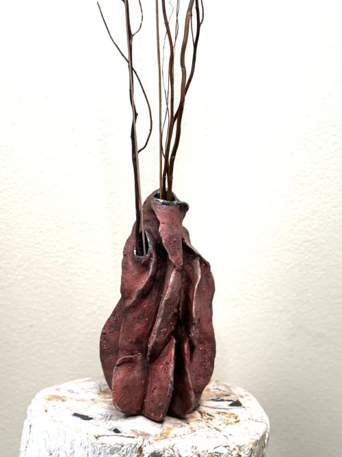Seed Pod Terracotta Sculptural Vase | Vases & Vessels by Elena Miller