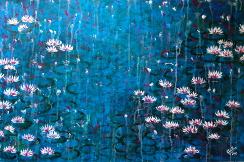 Water lilies in Venice | Oil And Acrylic Painting in Paintings by Elena Parau