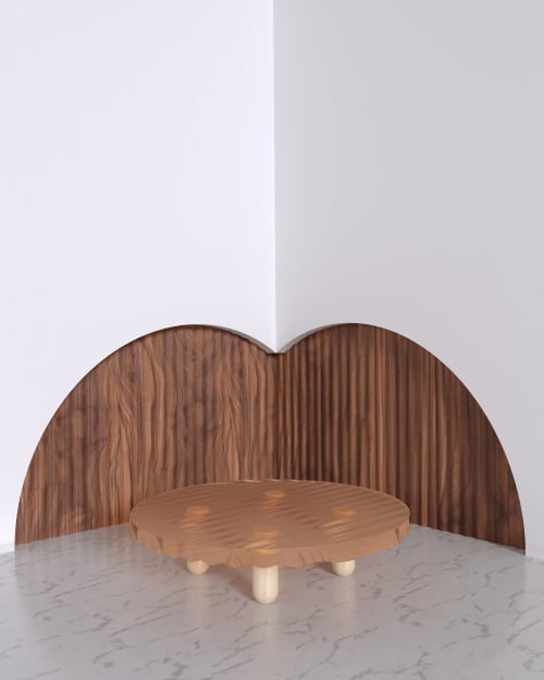 DEEP ORANGE EPOXY WITH SOLID MAPLE LEGS COFFEE TABLE NAMI | Tables by HACHI COLLECTIONS