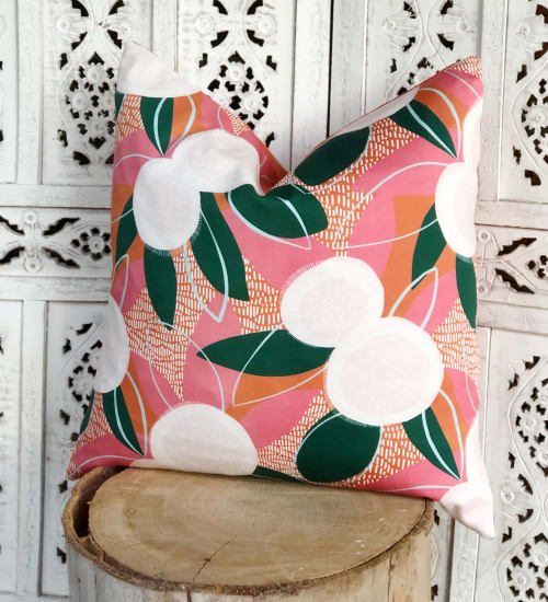 Pink Terracotta Hakea Cushion | Pillows by Tribe & Temple