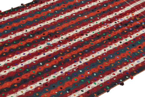 Vintage Persian Kilim with Stripes and Vibrant Textural | Rugs by Rug and Kilim