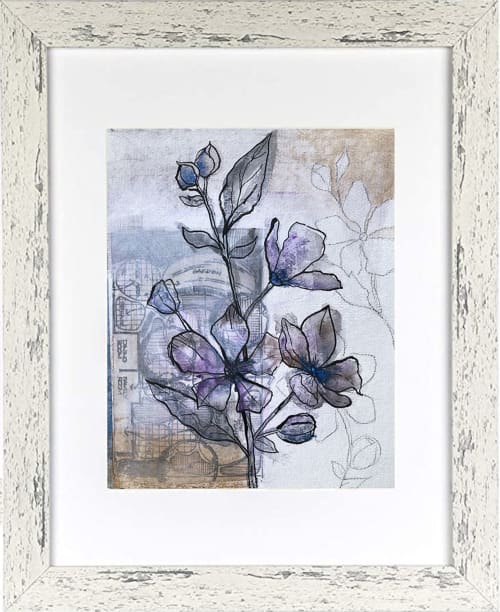 Periwinkle | Mixed Media by Kathy Ferguson Art