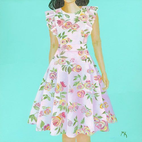Flouncy Sundress- Vibrant Giclée Print | Prints in Paintings by Michelle Keib Art