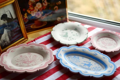 English Countryside Porcelain Decorative plates | Ceramic Plates by Lydia Horne Ceramics