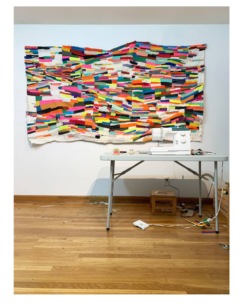 "Prism", machine sewn fabric collage | Wall Hangings by Andrea Myers | Columbus in Columbus